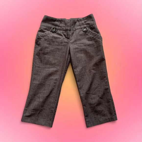 BROWN DRESS CROP PANTS — IZ BYER CALIFORNIA - Picture 1 of 7